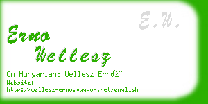 erno wellesz business card